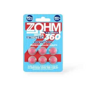 zohm extra strength 7 hydroxy 360 rocket pop tablets 60mg per tablet 6ct 95878
